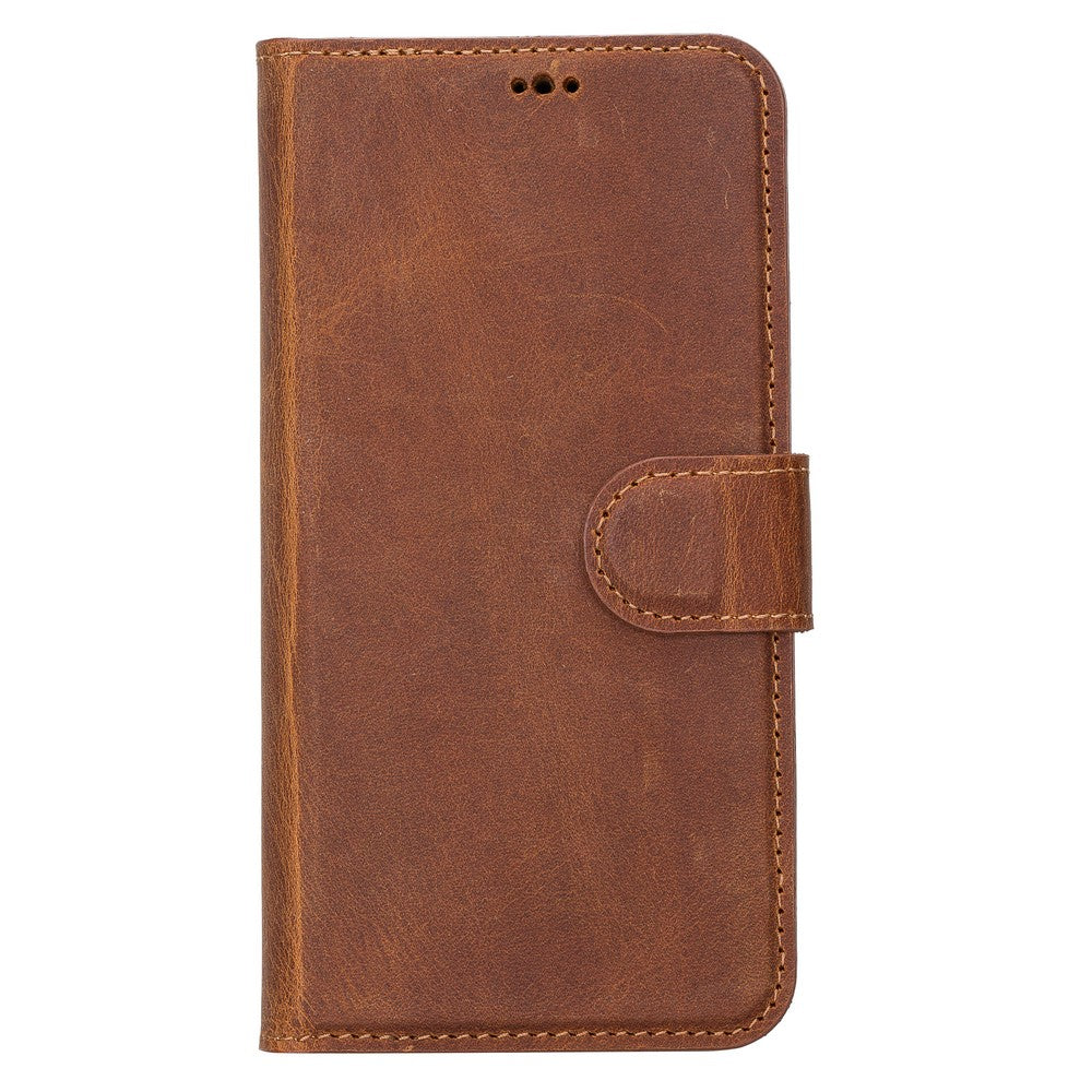 Apple iPhone 13 Compatible Leather Wallet Case Liluri G19 Tan