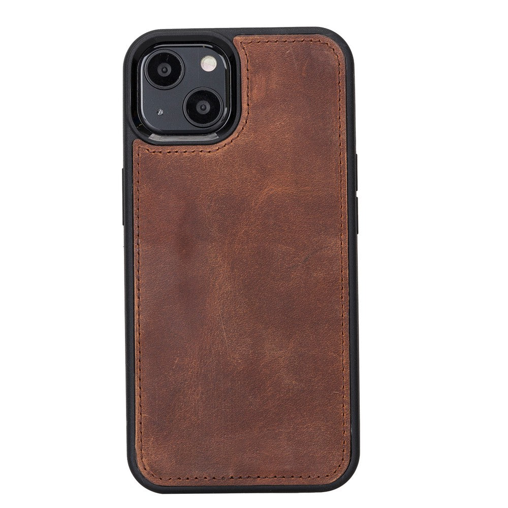 Apple iPhone 13 Compatible Leather Wallet Case Liluri G2 Brown