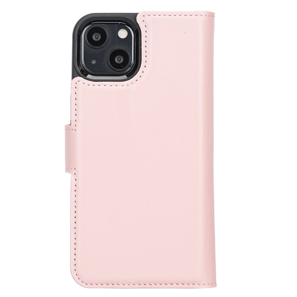 Apple iPhone 13 Compatible Leather Wallet Case NU2 Pink