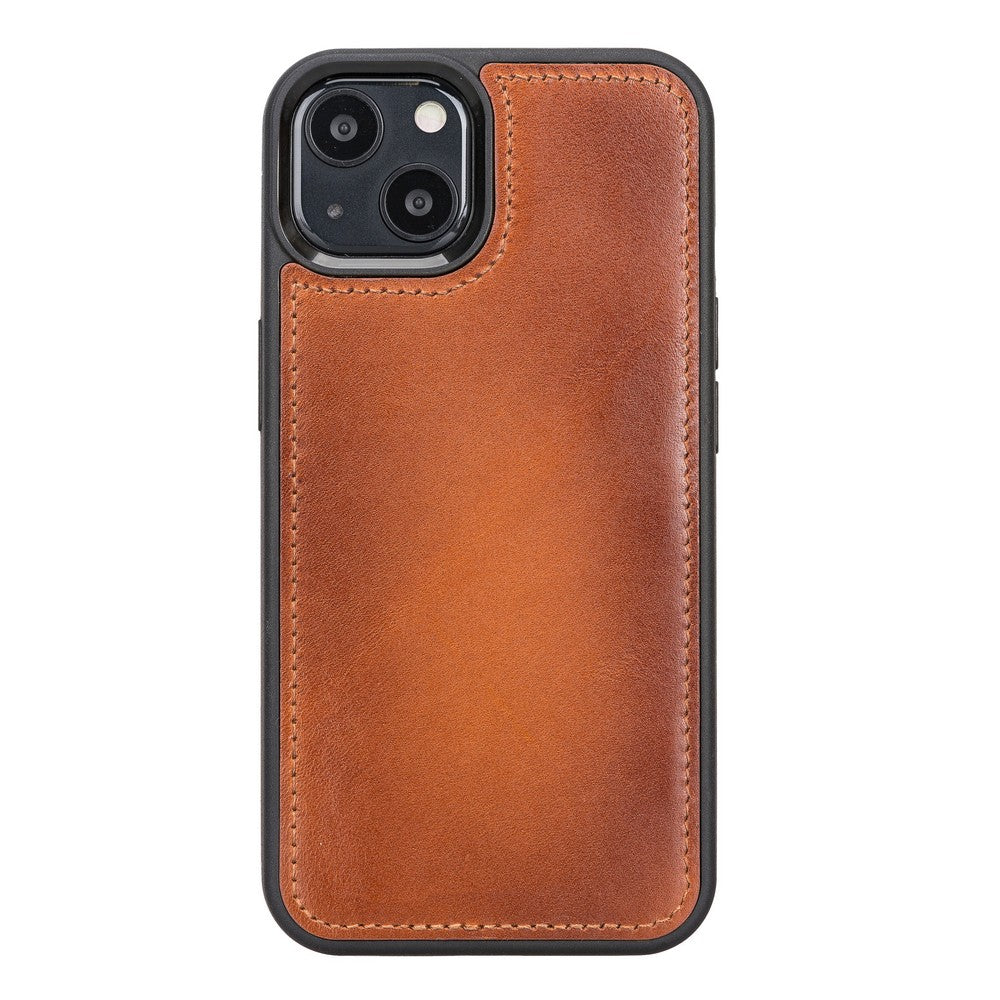 Apple iPhone 13 Compatible Leather Wallet Case RST2EF Brown