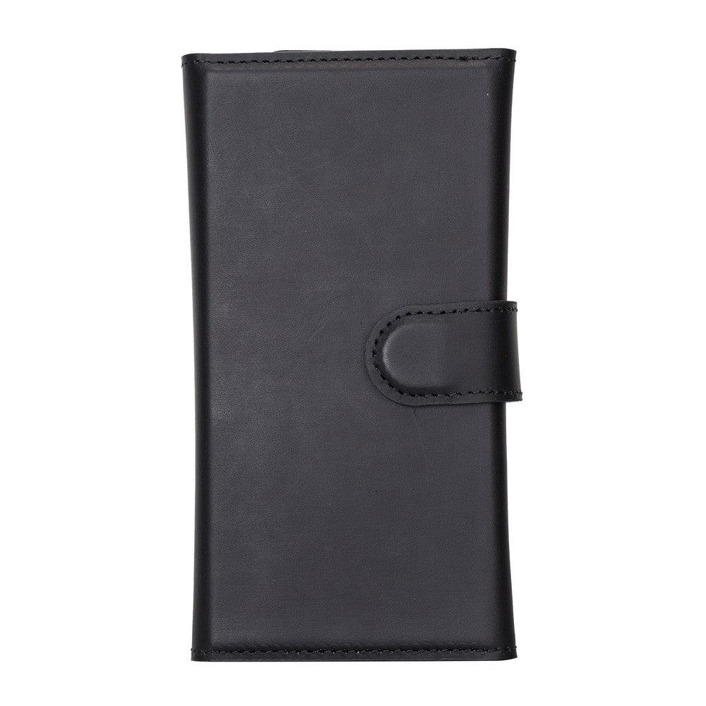 Apple iPhone 13 Compatible Leather Wallet Case Santa G1 Black