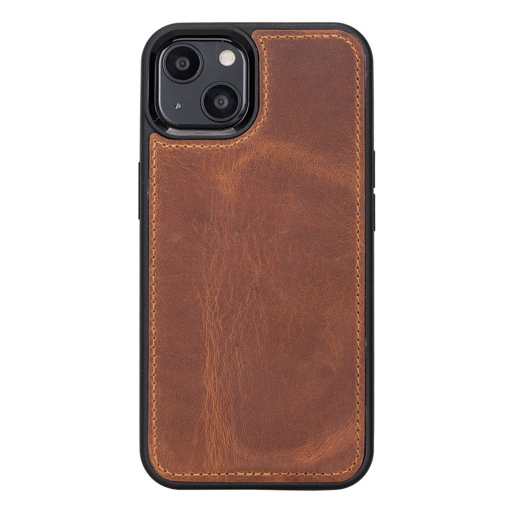 Apple iPhone 13 Compatible Leather Wallet Case Santa G19 Tan