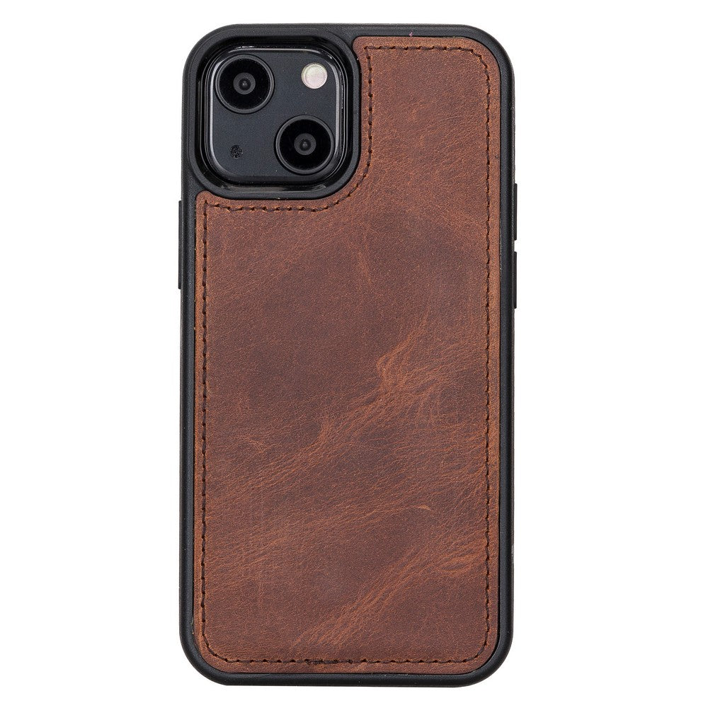 Apple iPhone 13 Compatible Leather Wallet Case Santa G2 Brown