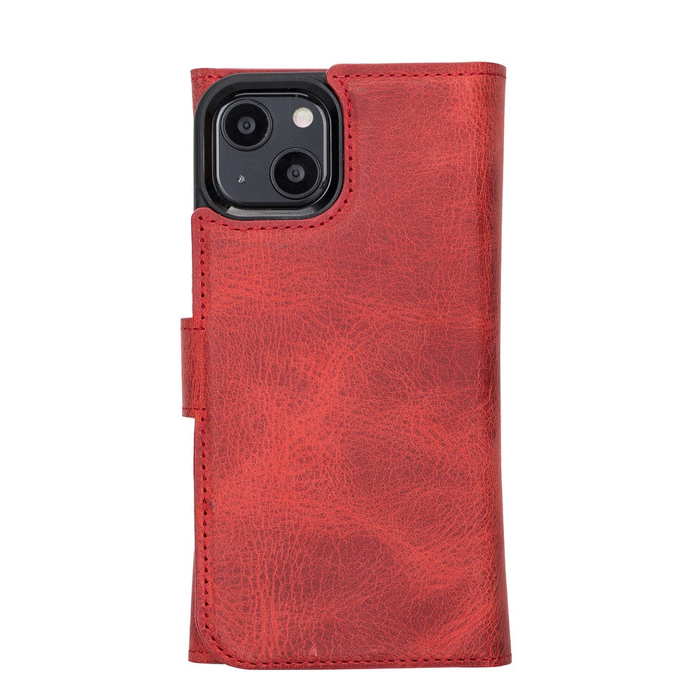 Apple iPhone 13 Compatible Leather Wallet Case Santa G4 Red