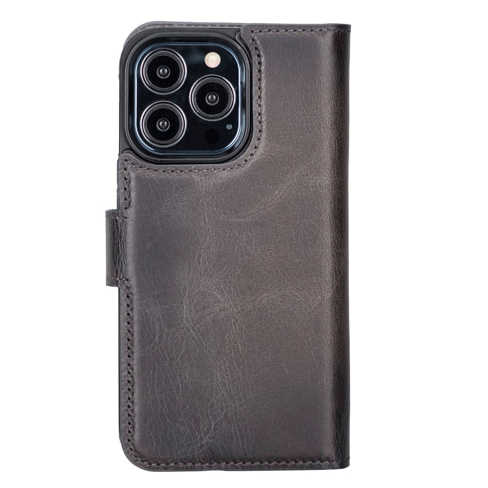 Apple iPhone 13 Compatible Leather Wallet Case MWWN TN1 Gray