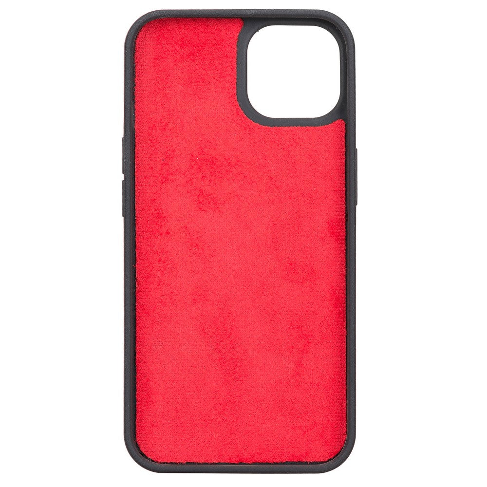 Apple iPhone 13 Compatible Leather Wallet Case V4EF Red