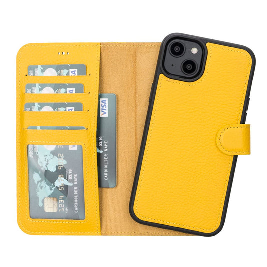 Apple iPhone 14 Plus Compatible Leather Wallet Case MWWN FL12 Yellow