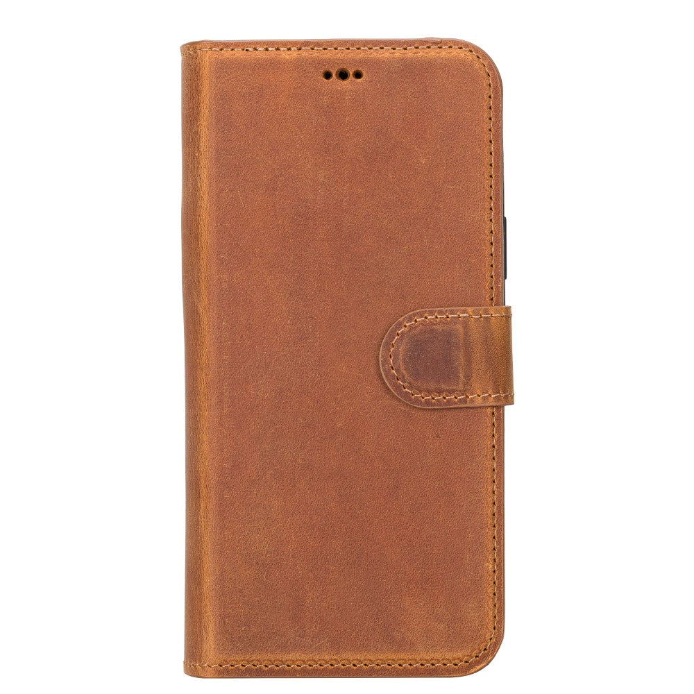 Apple iPhone 14 Plus Compatible Leather Wallet Case MWWN G19 Tan