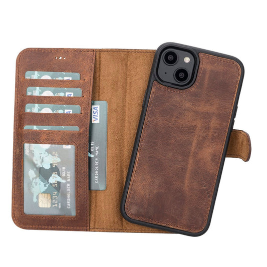 Apple iPhone 14 Plus Compatible Leather Wallet Case MWWN G2 Brown