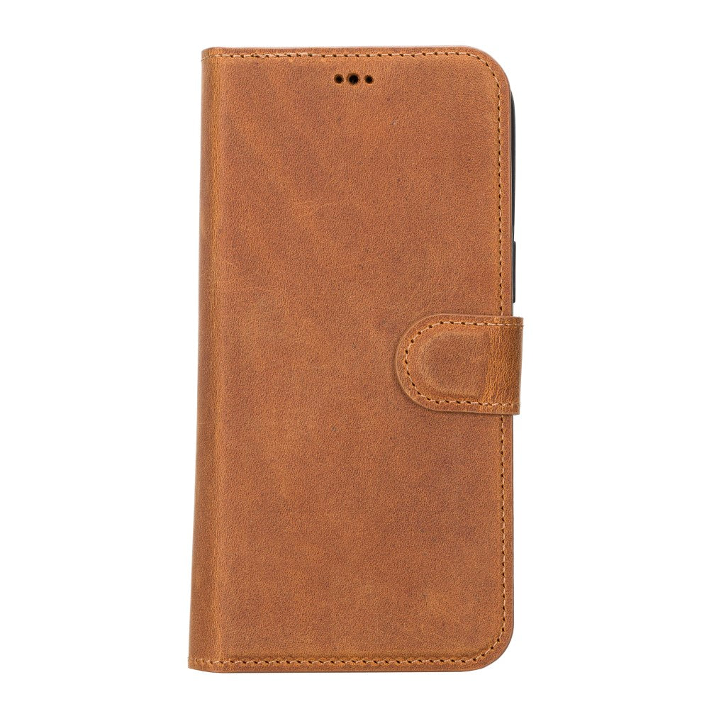 Apple iPhone 14 Pro Max Compatible Leather Wallet Case MWWN G19 Tan