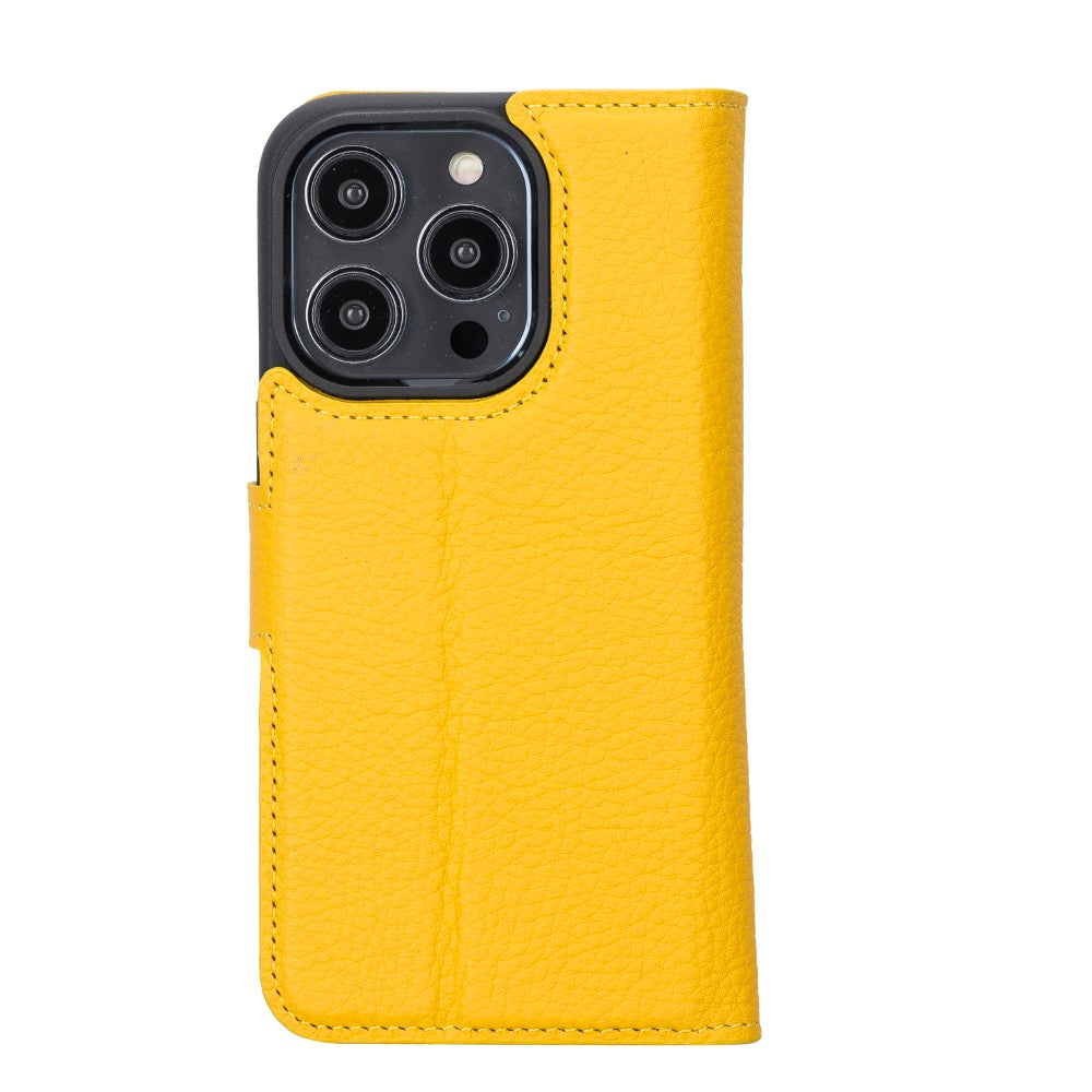 Apple iPhone 14 Pro Compatible Leather Wallet Case MWWN FL12 Yellow