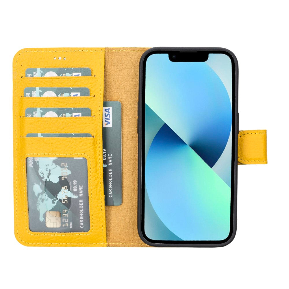 Apple iPhone 14 Pro Compatible Leather Wallet Case MWWN FL12 Yellow