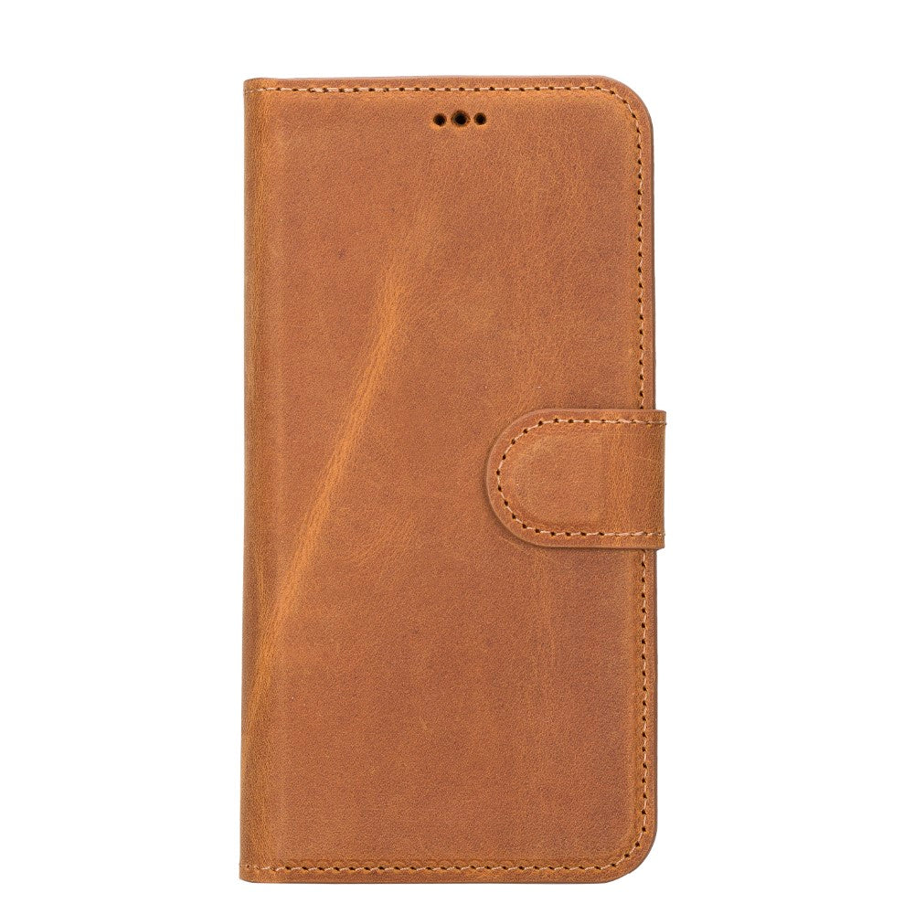 Apple iPhone 14 Pro Compatible Leather Wallet Case MWWN G19 Tan