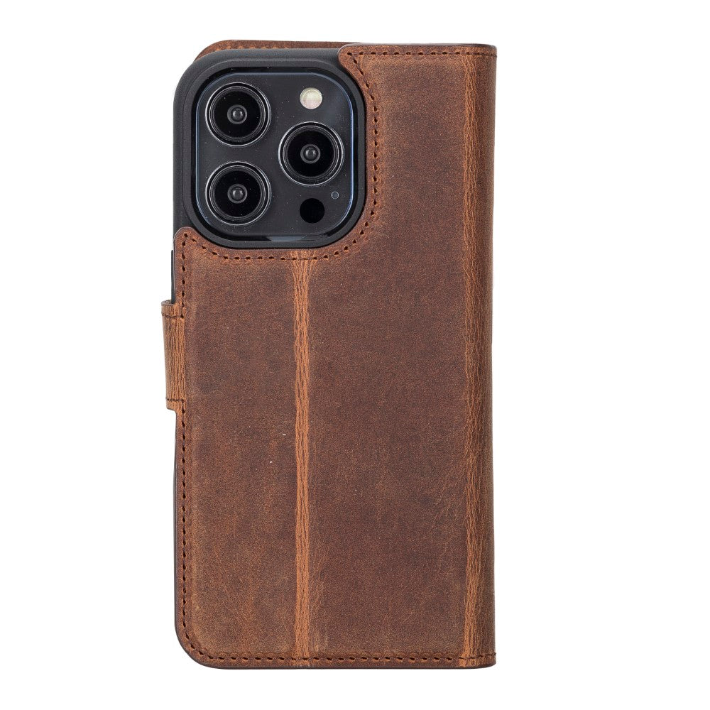 Apple iPhone 14 Pro Compatible Leather Wallet Case MWWN G2 Brown