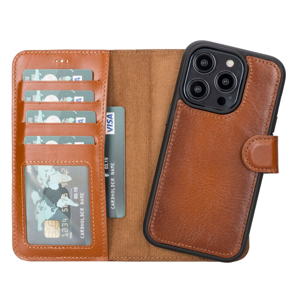 Apple iPhone 14 Pro Compatible Leather Wallet Case MWWN RST2EF Brown