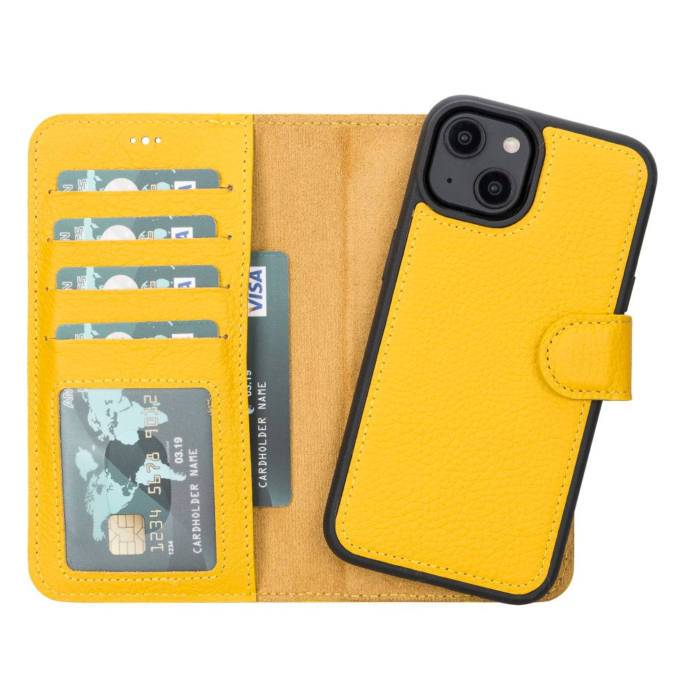 Apple iPhone 14 Compatible Leather Wallet Case MWWN FL12 Yellow