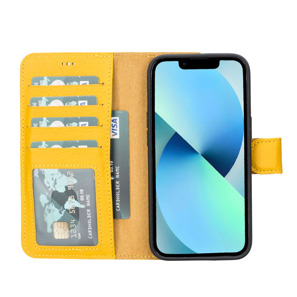 Apple iPhone 14 Compatible Leather Wallet Case MWWN FL12 Yellow