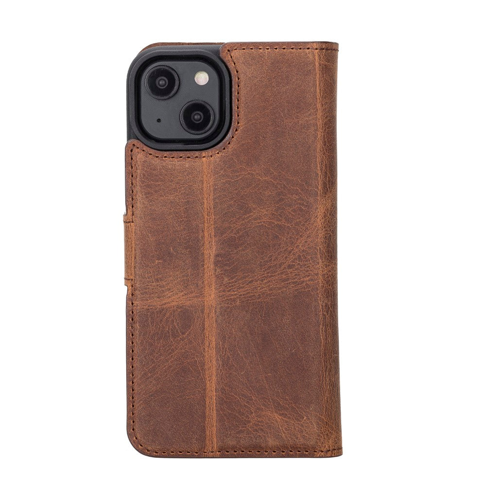 Apple iPhone 14 Compatible Leather Wallet Case MWWN G2 Brown