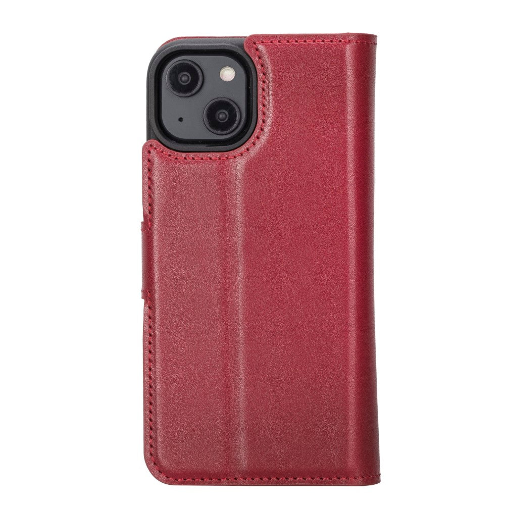 Apple iPhone 14 Compatible Leather Wallet Case MWWN V4EF Red