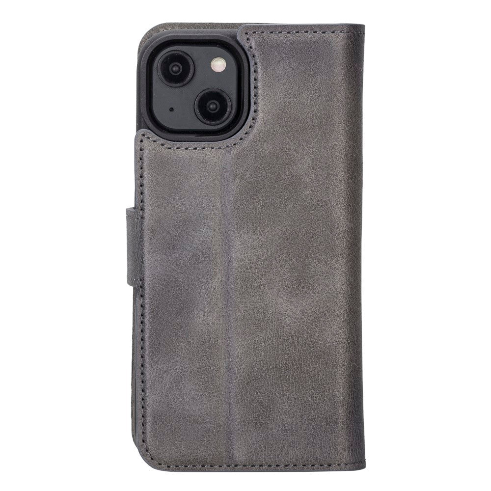 Apple iPhone 14 Compatible Leather Wallet Case MWWN VS4EF Gray