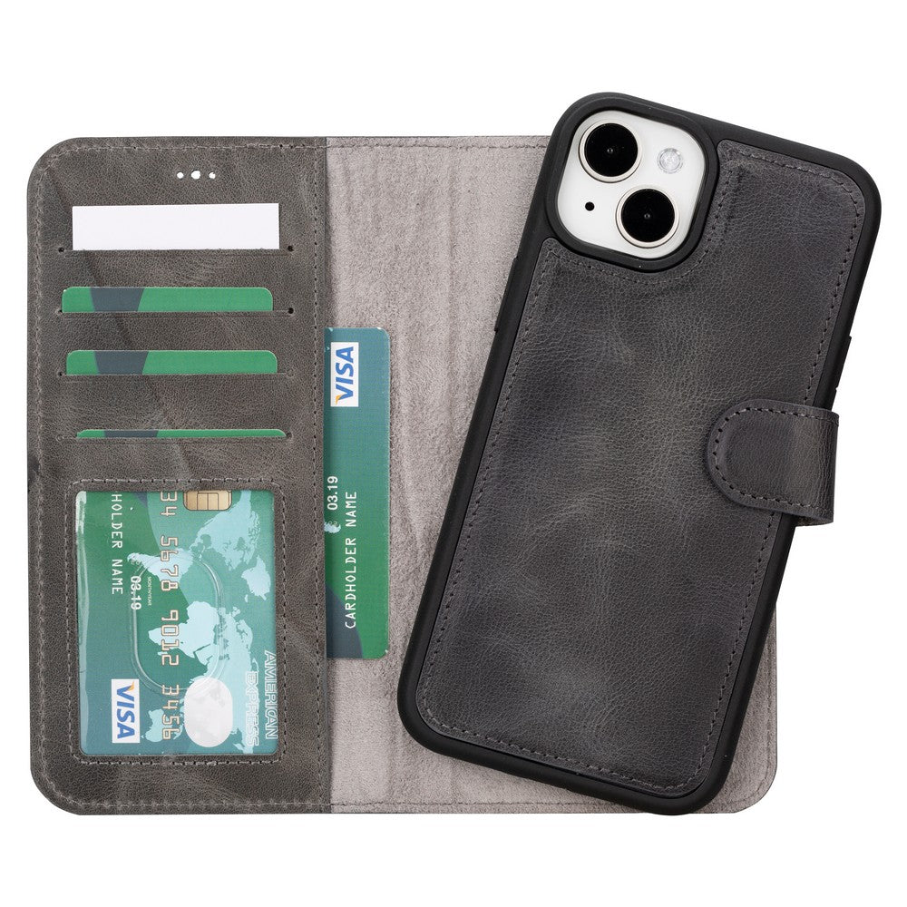 Apple iPhone 15 Plus Compatible Leather Wallet Case