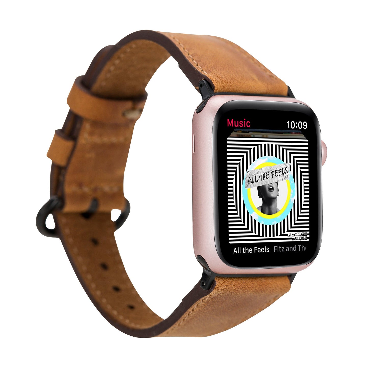 Apple Watch Compatible Leather Band Roma G19 Tan