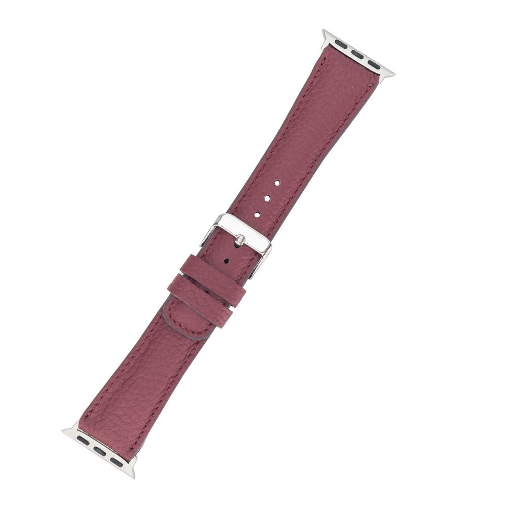 Apple Watch Compatible Leather Band FL6 Claret Red