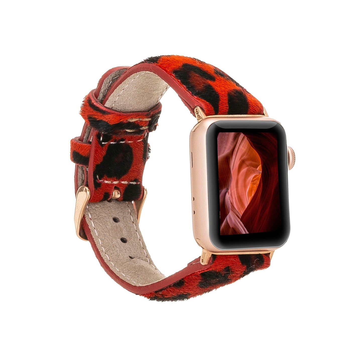 Apple Watch Compatible Leather Band, Leopard Pattern