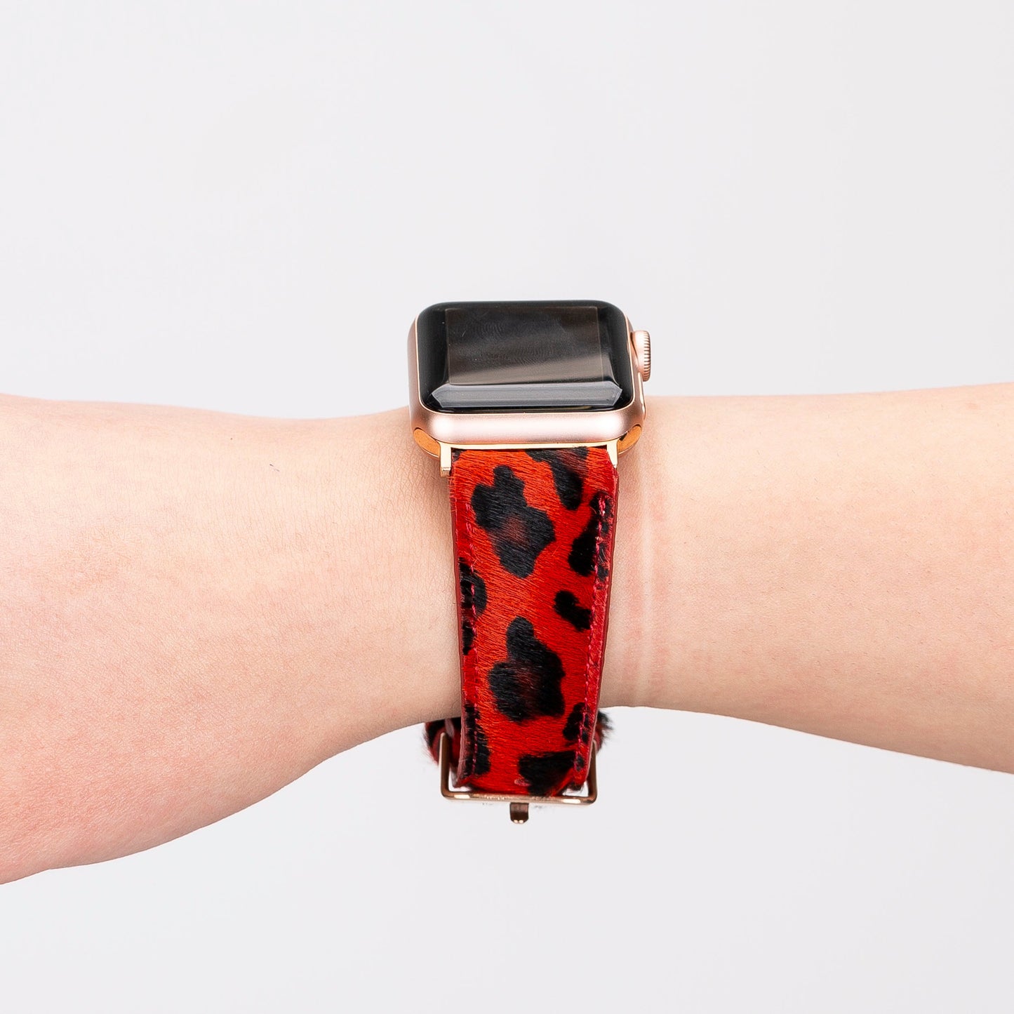 Apple Watch Compatible Leather Band, Leopard Pattern