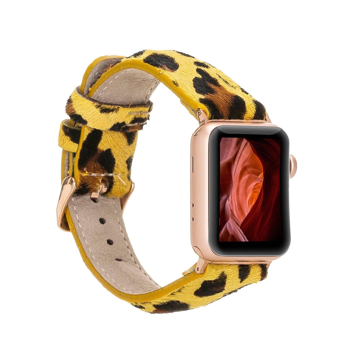 Apple Watch Compatible Leather Band, Leopard Pattern