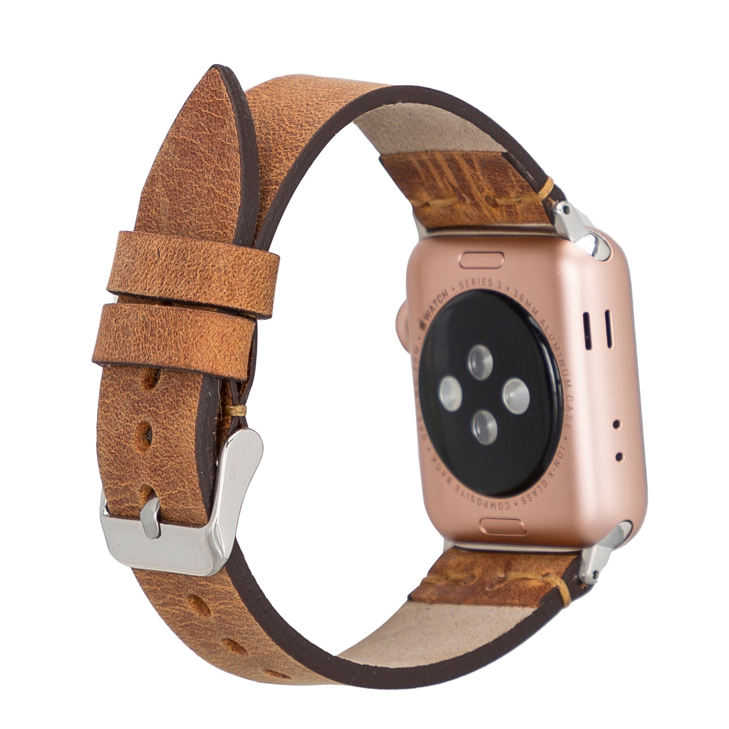 Apple Watch Compatible Leather Band G19-BA7 Tan