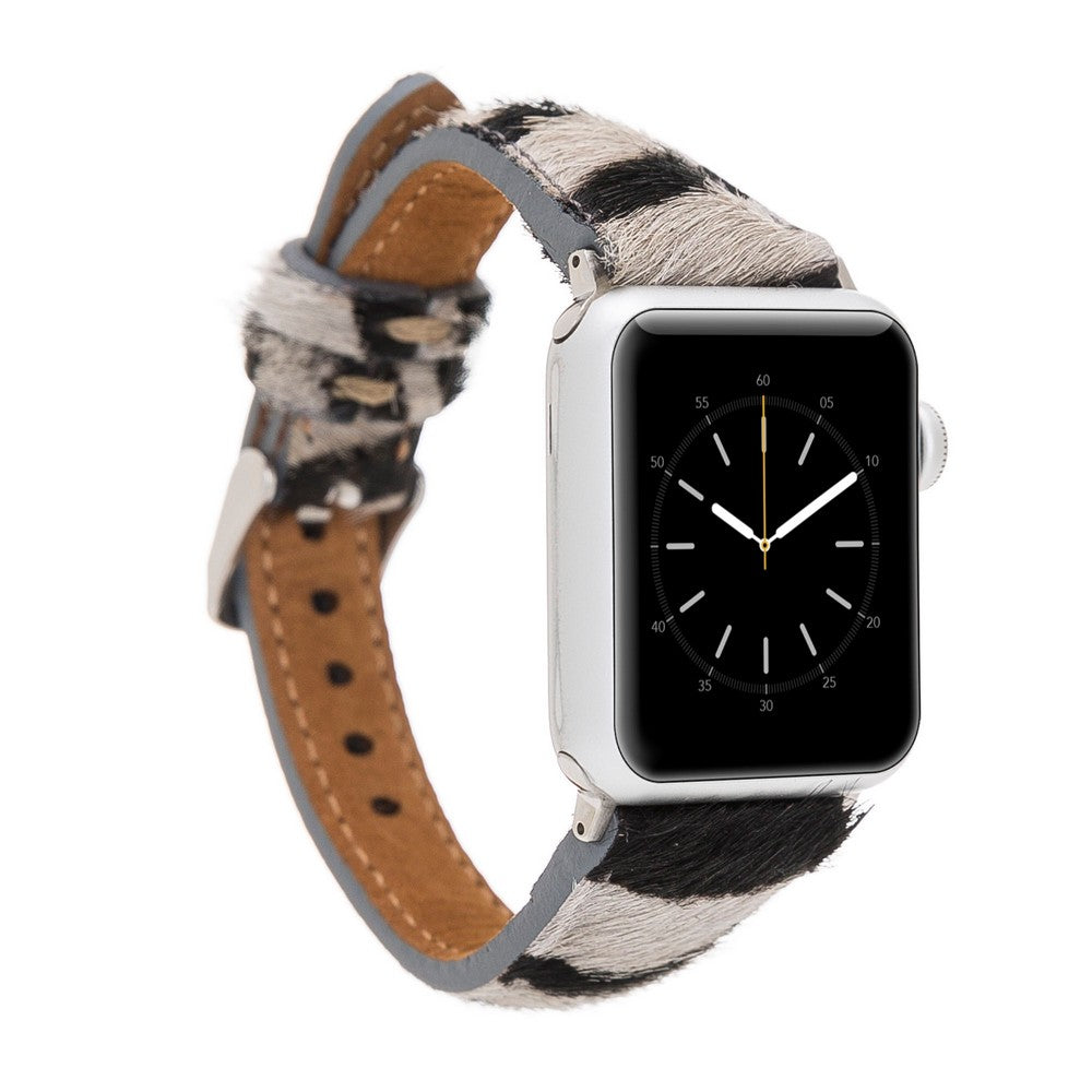 Apple Watch Compatible Leather Band Slim Zebra