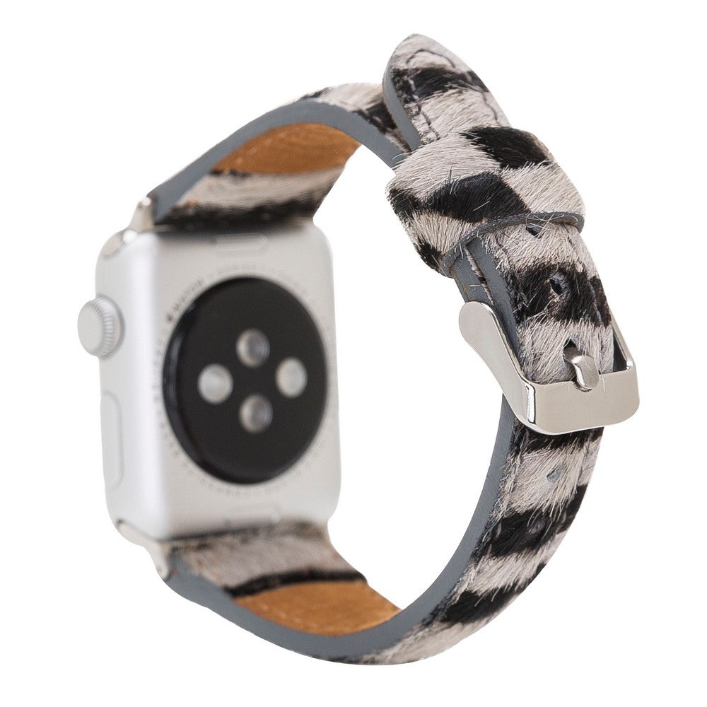 Apple Watch Compatible Leather Band Slim Zebra