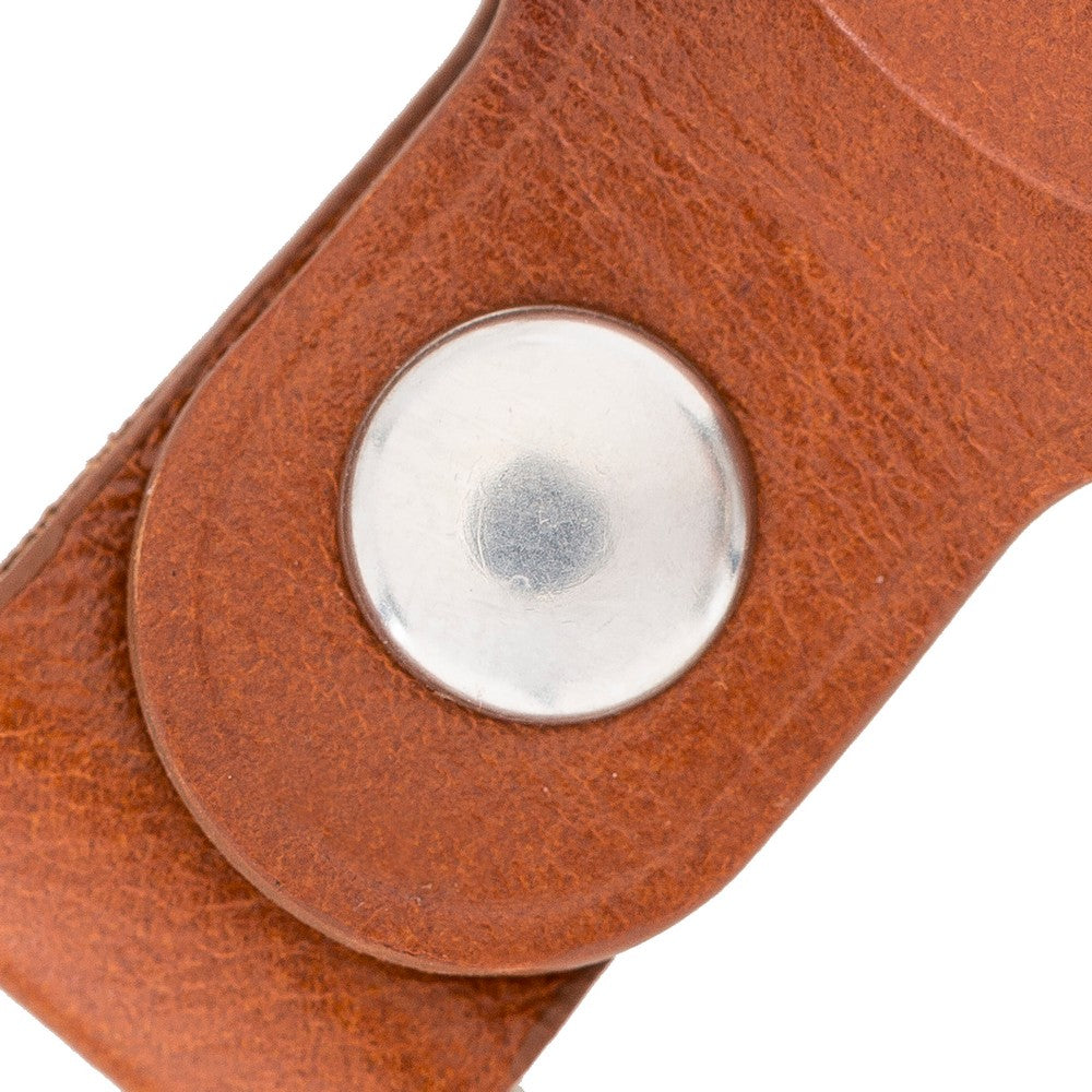 Apple AirTag Compatible Leather Keychain Arta RST2EF Tan