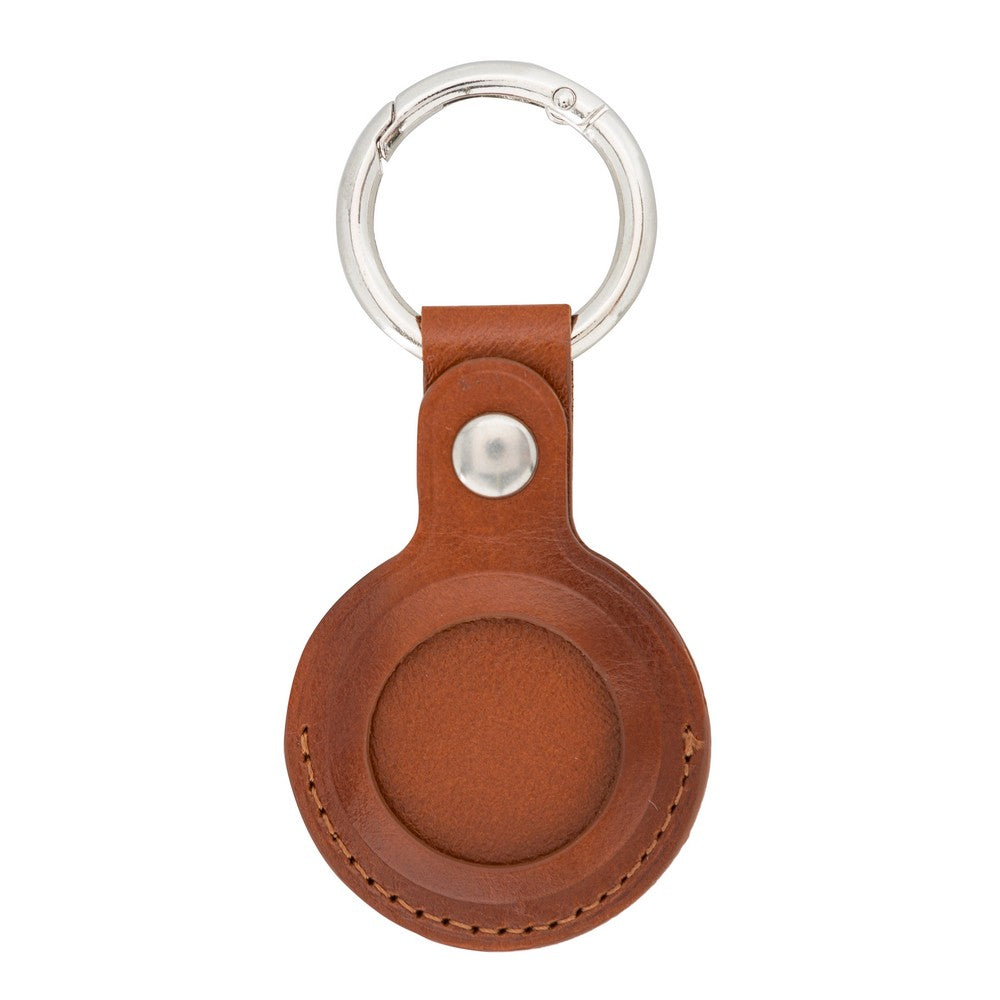 Apple AirTag Compatible Leather Keychain Arta RST2EF Tan
