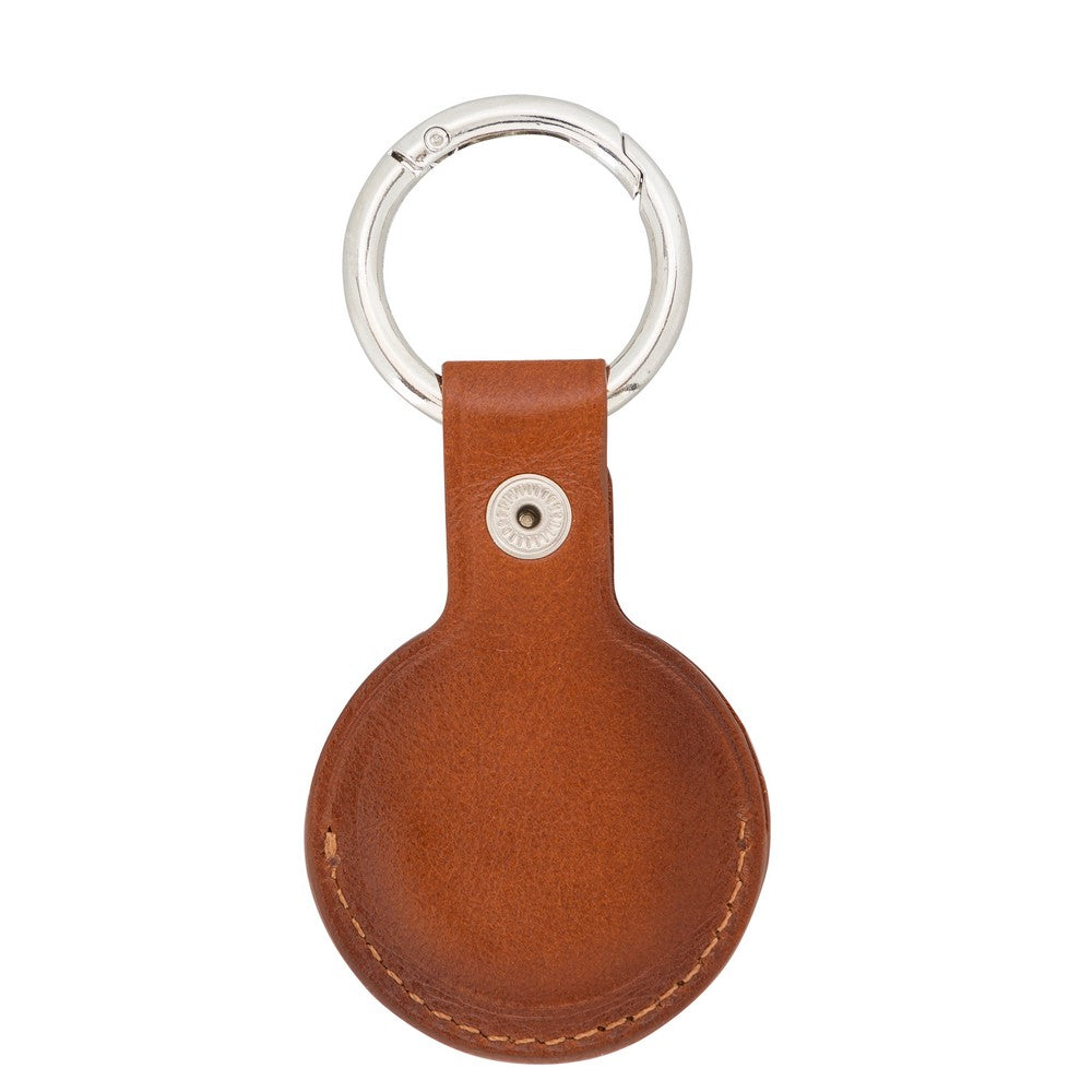 Apple AirTag Compatible Leather Keychain Arta RST2EF Tan