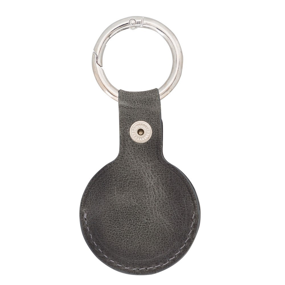 Apple AirTag Compatible Leather Keychain Arta TN18EF Gray