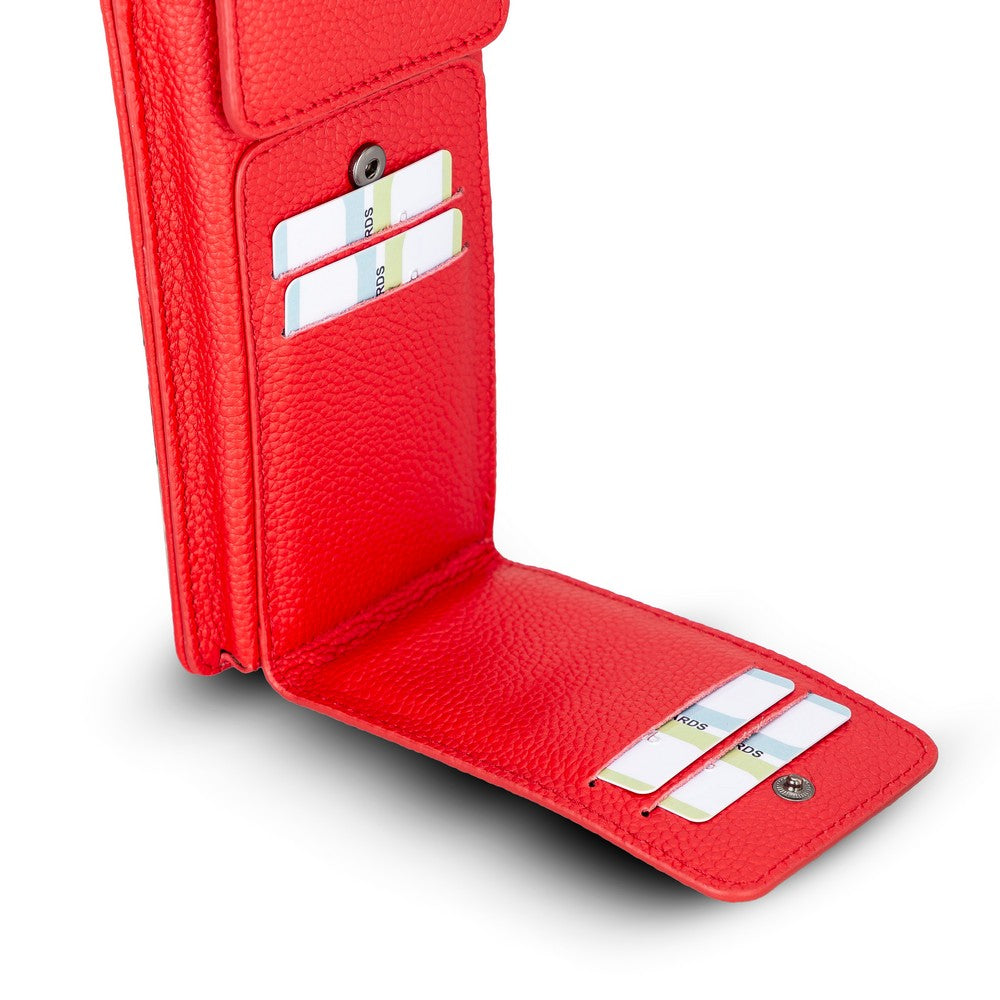 Avjin 6.9 inch Compatible Leather Case with Wallet Strap ERC2 Red