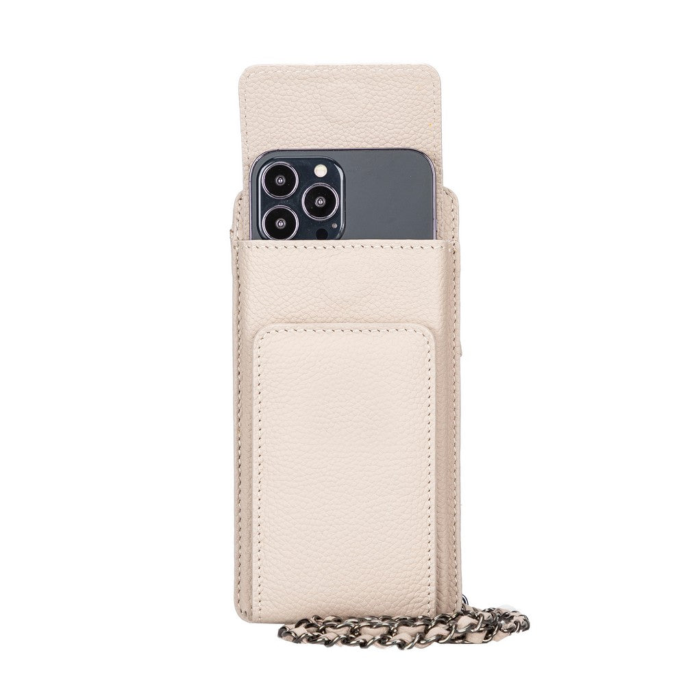 Avjin 6.9 inch Compatible Leather Case with Wallet Strap ERC3 Beige