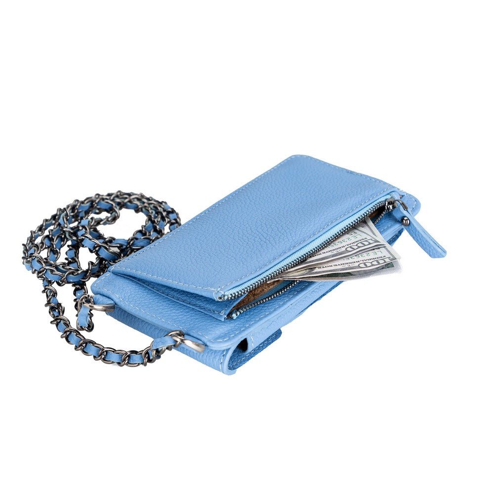 Avjin 6.9 inch Compatible Leather Case with Wallet Strap ERC8 Blue