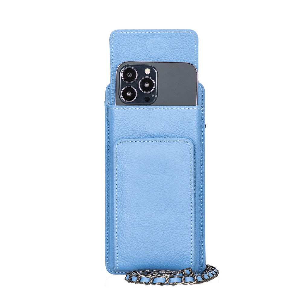 Avjin 6.9 inch Compatible Leather Case with Wallet Strap ERC8 Blue