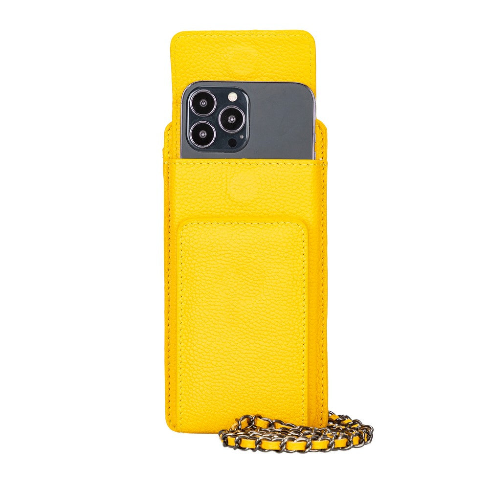 Avjin 6.9 inch Compatible Leather Case with Wallet Strap FL12 Yellow