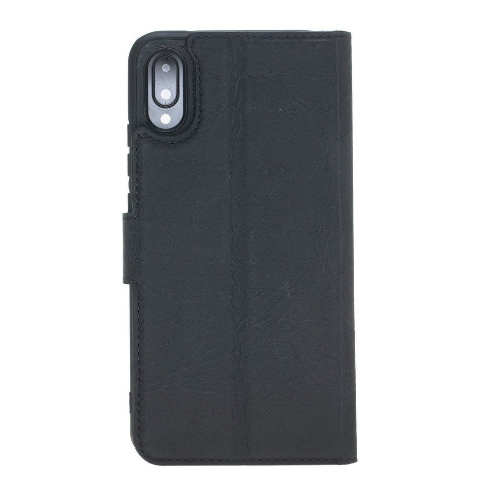 Huawei P20 Lite Compatible Leather Wallet Case Black