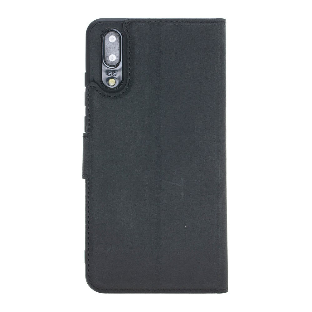 Huawei P20 Compatible Leather Wallet Case Black