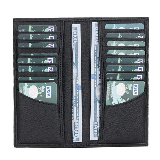 Beartriz Wallet, 16 Card compartments, Textured Black