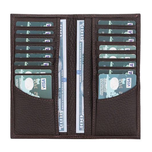 Beartriz Wallet, 16 Card compartments, Textured Brown