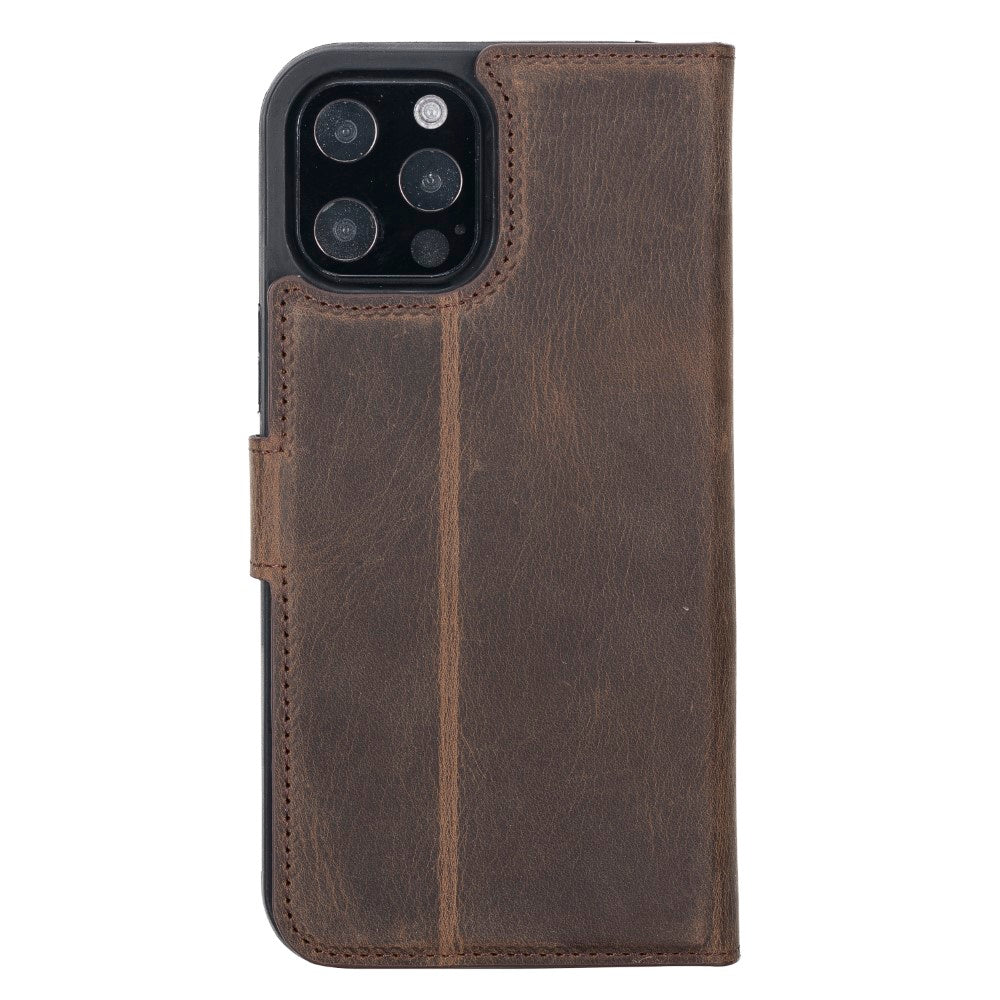 Apple iPhone 13 Pro Max Compatible Leather Wallet Case G6 Brown