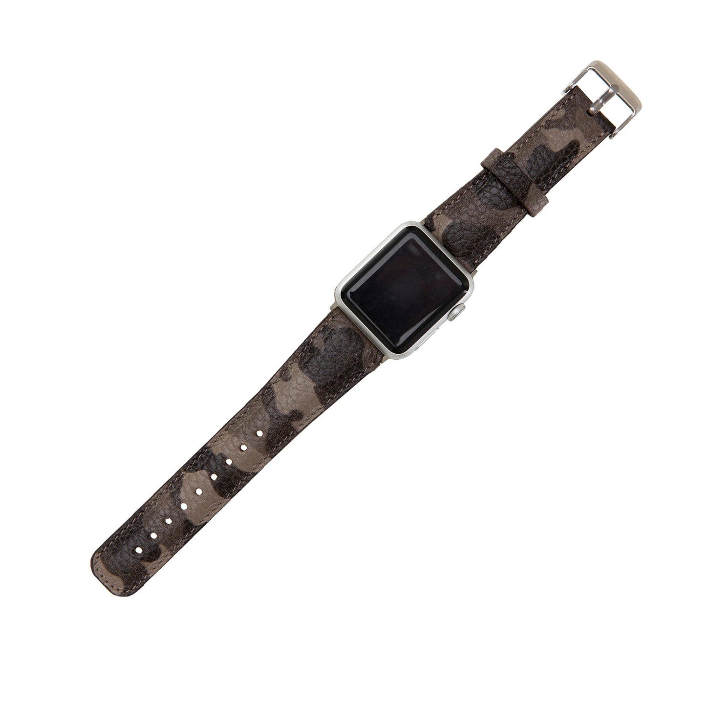 Apple Watch Compatible Leather Band Camouflage Beige