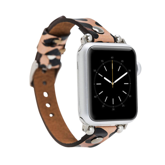 Apple Watch Compatible Leather Band ST Leopard NE