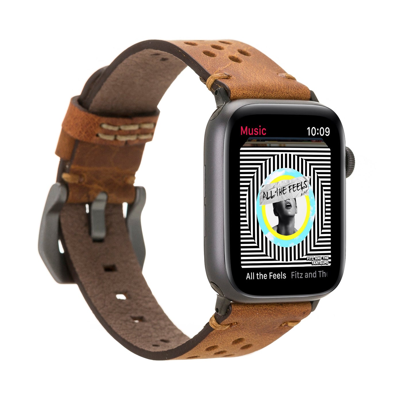 Apple Watch Compatible Leather Band Vigo G19 Tan